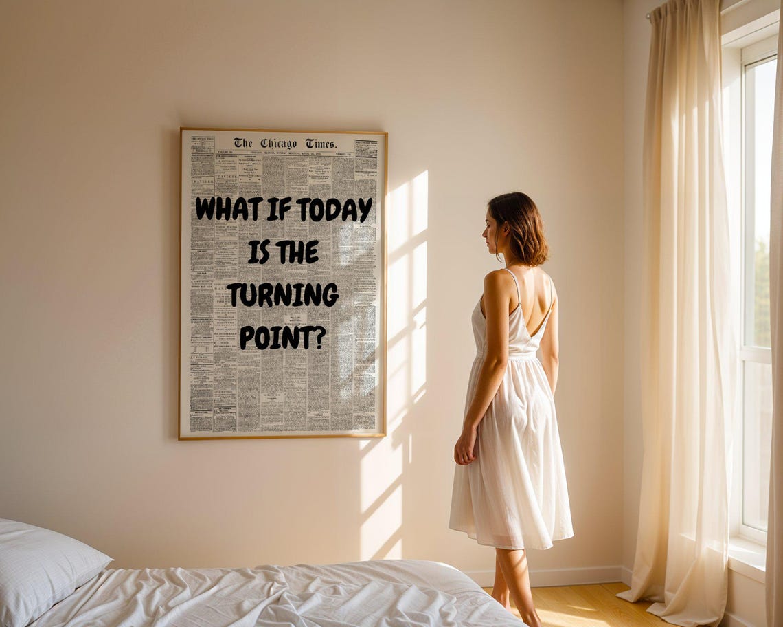 What If Today Is The Turning Point Black Newspaper Quote Poster - Image 5