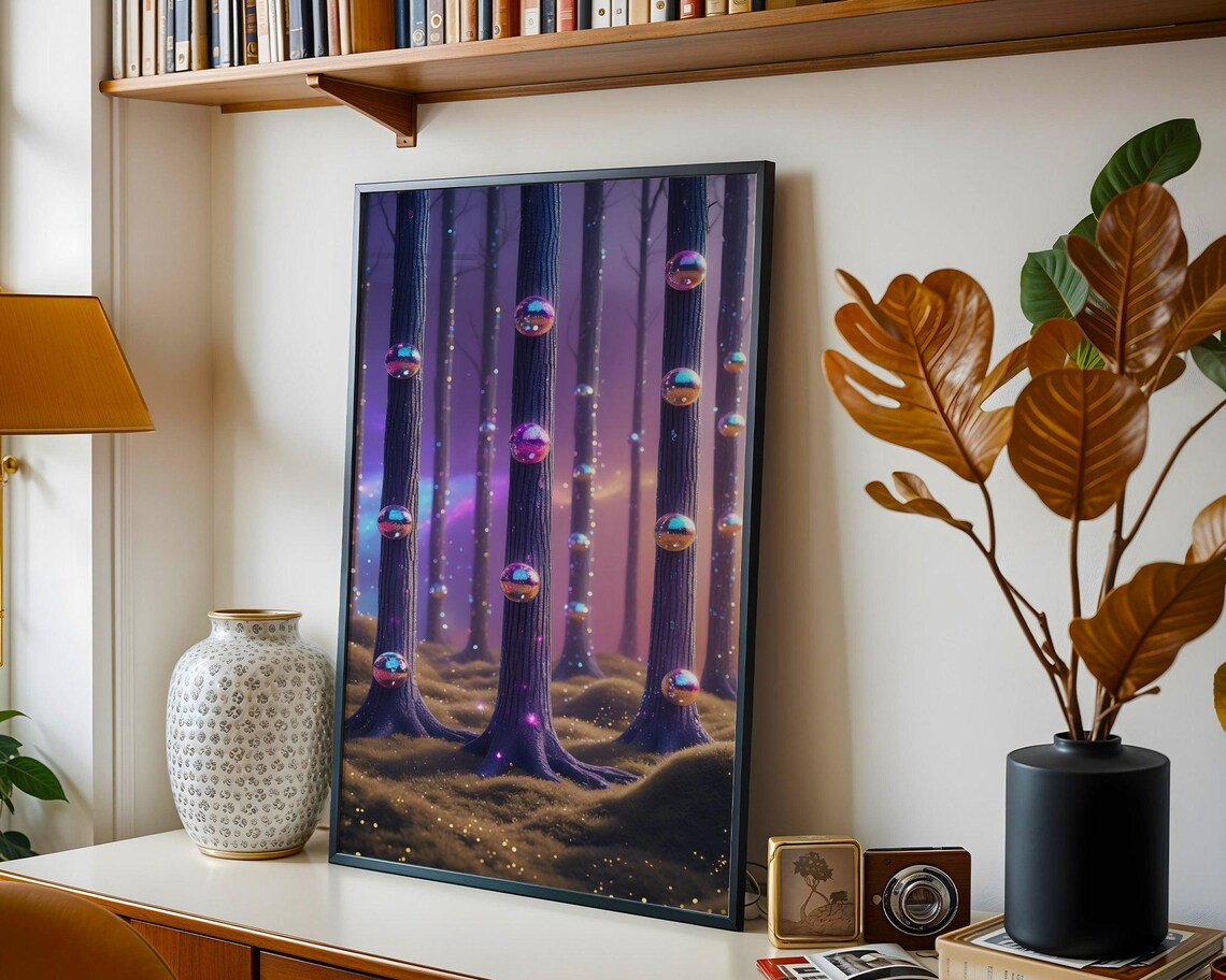 Enchanted Forest Wall Art Print Magical Tree Decor Fantasy Nature Painting Ethereal Night Scene Poster Mystical Home Decor - Image 5