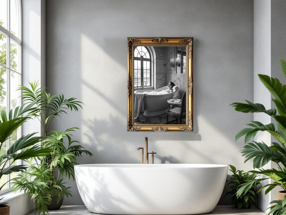 Relaxing Bath Time, Serene Bathroom Decor Art Print - Image 2