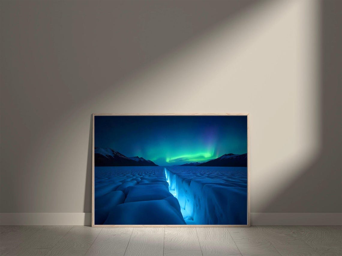 Aurora Borealis Northern Lights Wall Art Arctic Landscape Print Modern Nature Photography Scenic Home Decor - Image 5