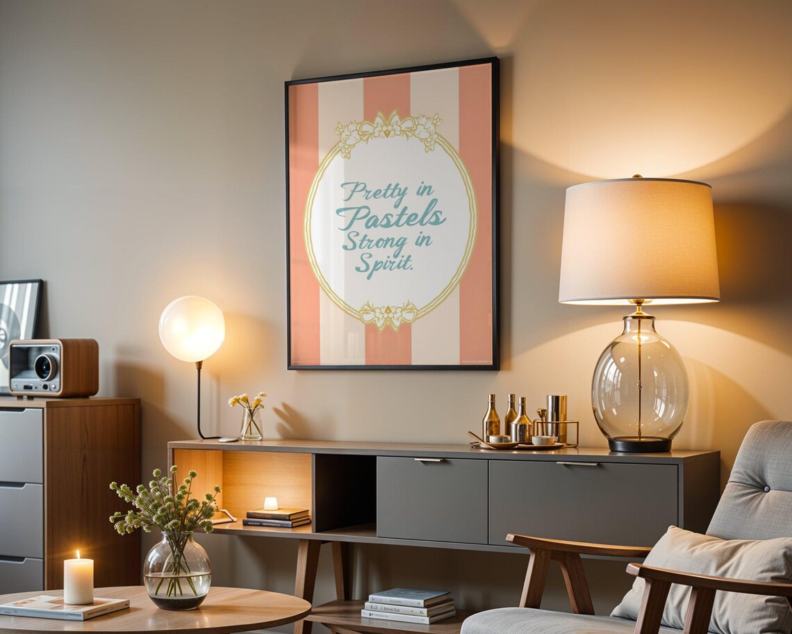 Pretty in Pastels Strong in Spirit Uplifting Quote Poster for Girls - Image 3