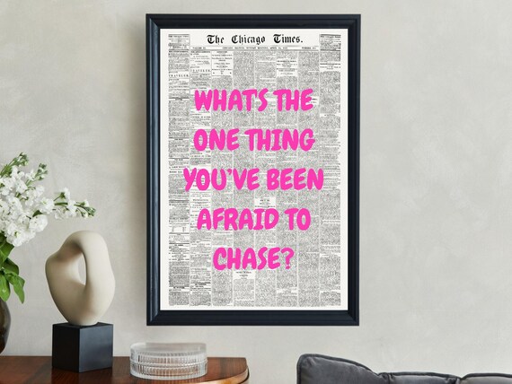 Vintage Newspaper Print Wall Art Motivational Quote Wall Decor Inspirational Home Decor Typography Print Office Wall Art