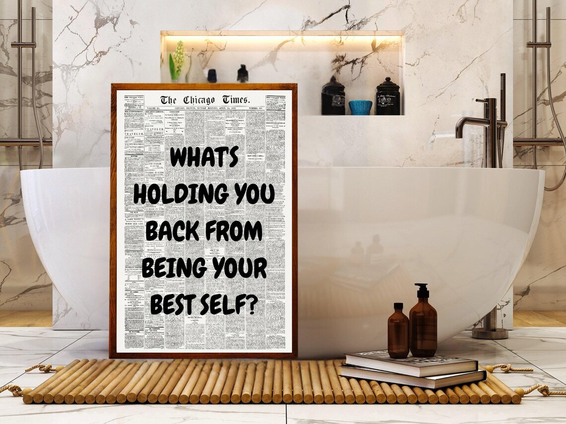 Whats Holding You Back From Being Your Best Self Vintage Newspaper Poster - Image 4