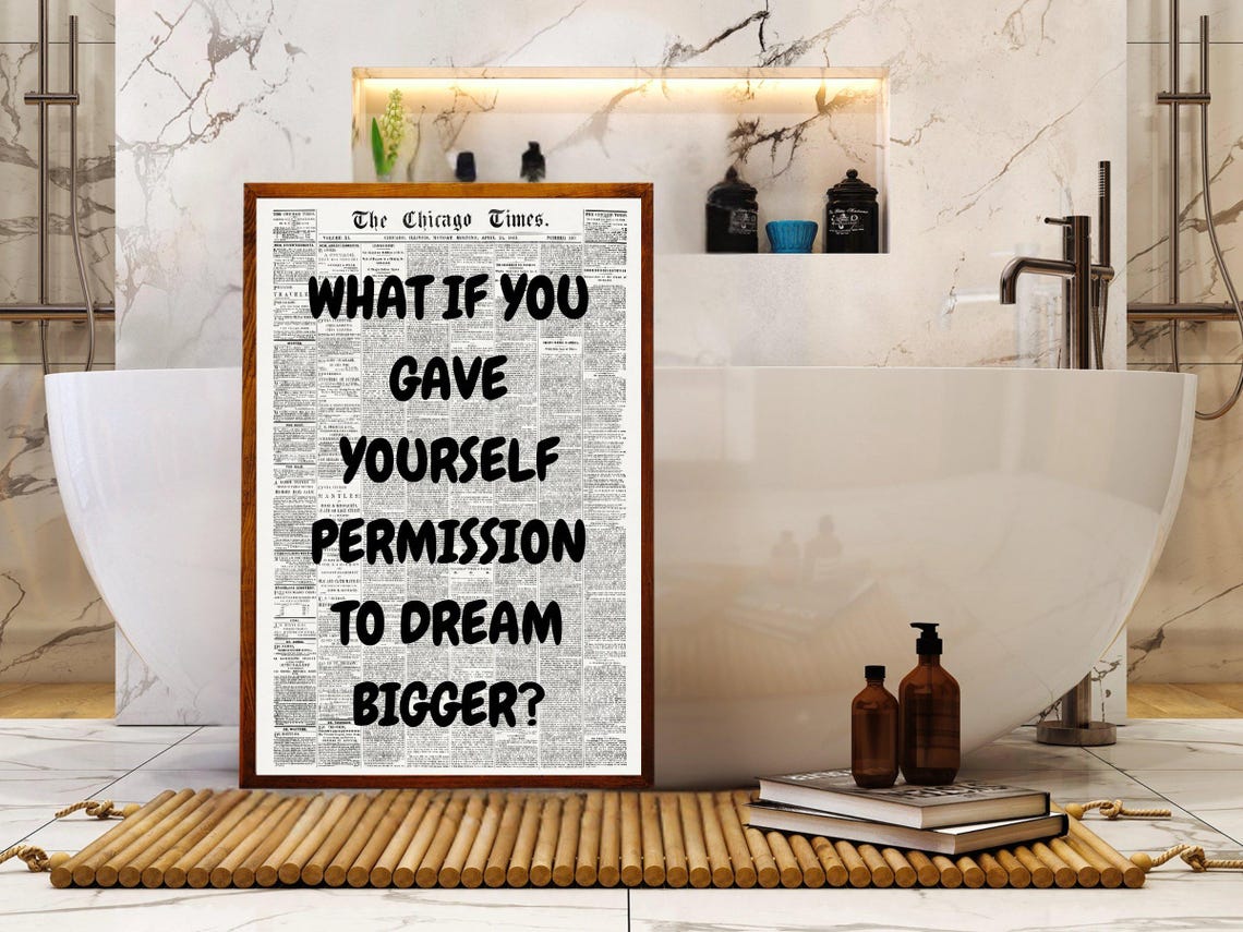 What If You Gave Yourself Permission To Dream Bigger Black Poster - Image 4