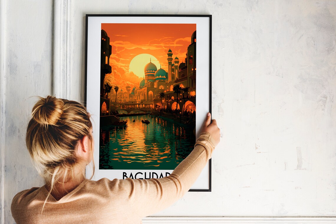 Baghdad Travel Poster, Iraq Middle East Wall Art - Image 2