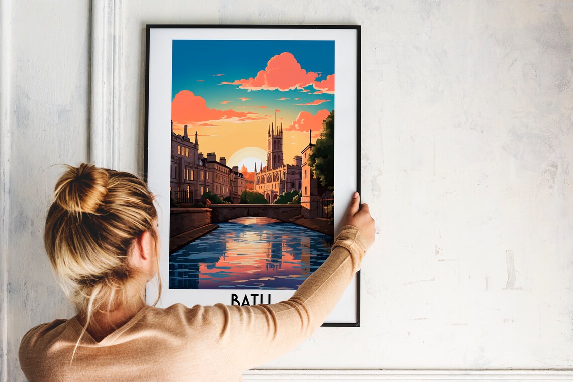 Bath England Travel Poster, UK Home Decor Print - Image 2