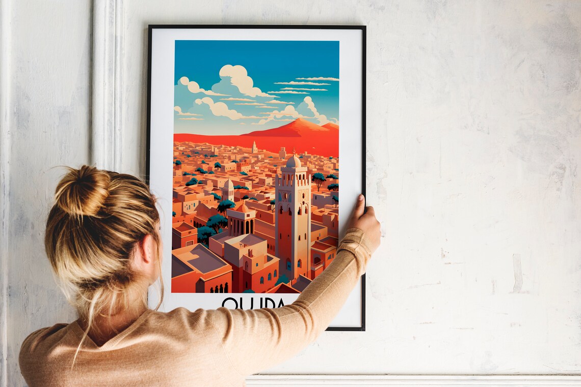 Oujda Morocco Travel Poster, African Home Decor - Image 2