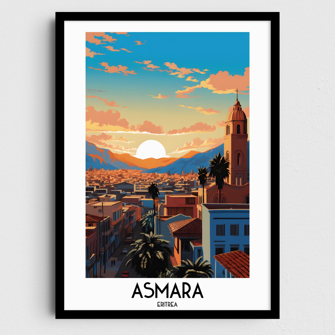 Asmara Travel Poster, Eritrea Africa Home Decor