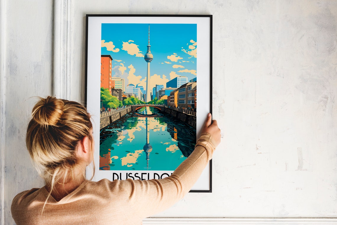 Berlin TV Tower Canal Reflection Germany Cityscape Travel Poster - Image 2
