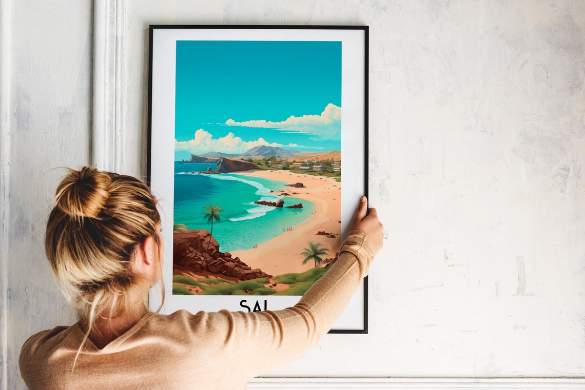 Sal Cape Verde Tropical Beach Turquoise Bay Vintage Travel Poster - Image 2