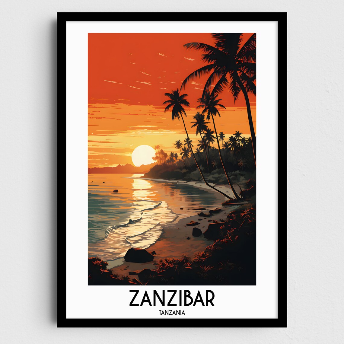 Zanzibar Travel Poster, Tanzania African Wall Art