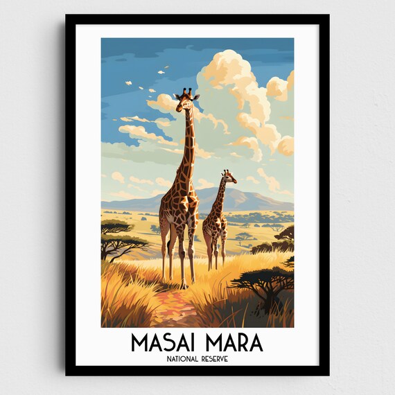 Maasai Mara Travel Wall Art Kenya Painting Gifts Africa Home Decor Prints Posters Handmade Art Kenyan