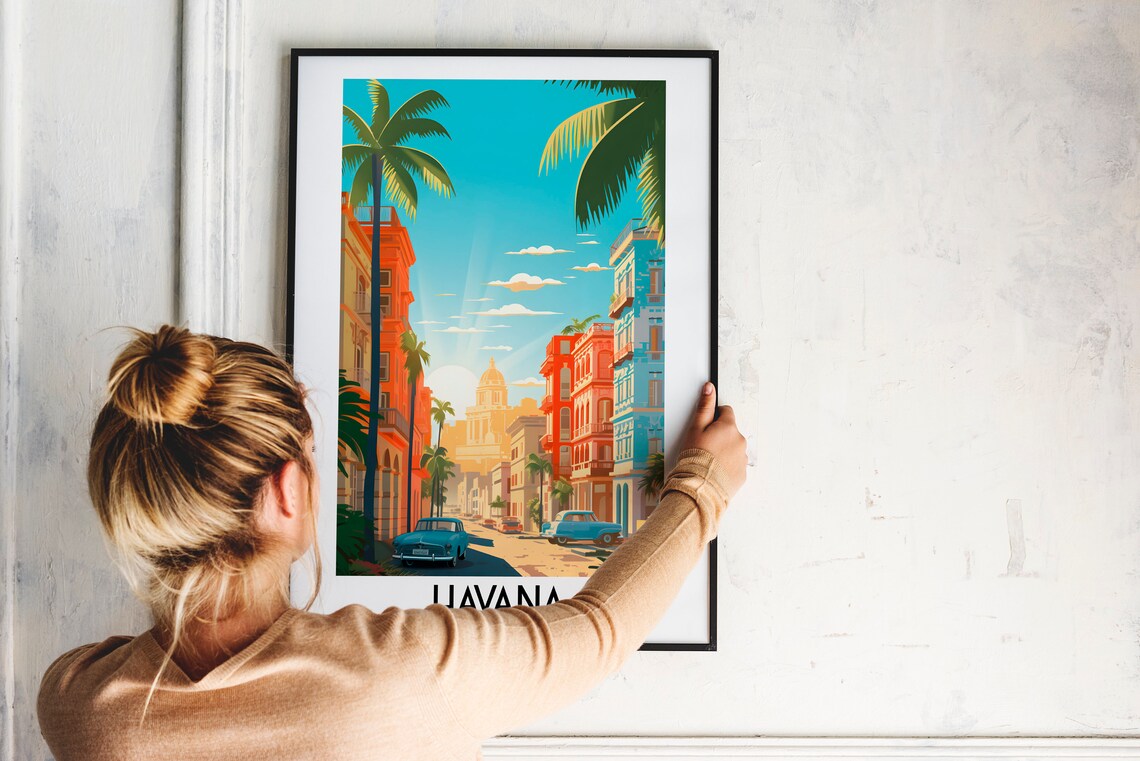 Havana Travel Poster, Cuba Caribbean Home Decor - Image 2