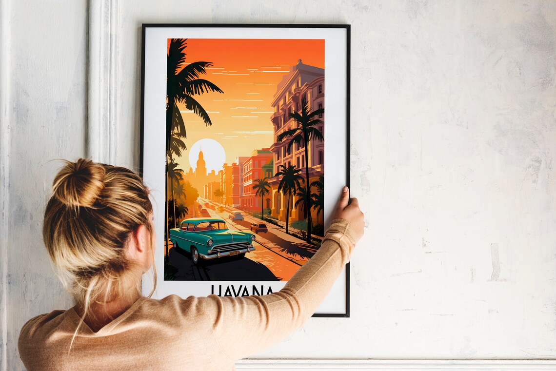 Havana Travel Poster, Caribbean Home Decor - Image 2