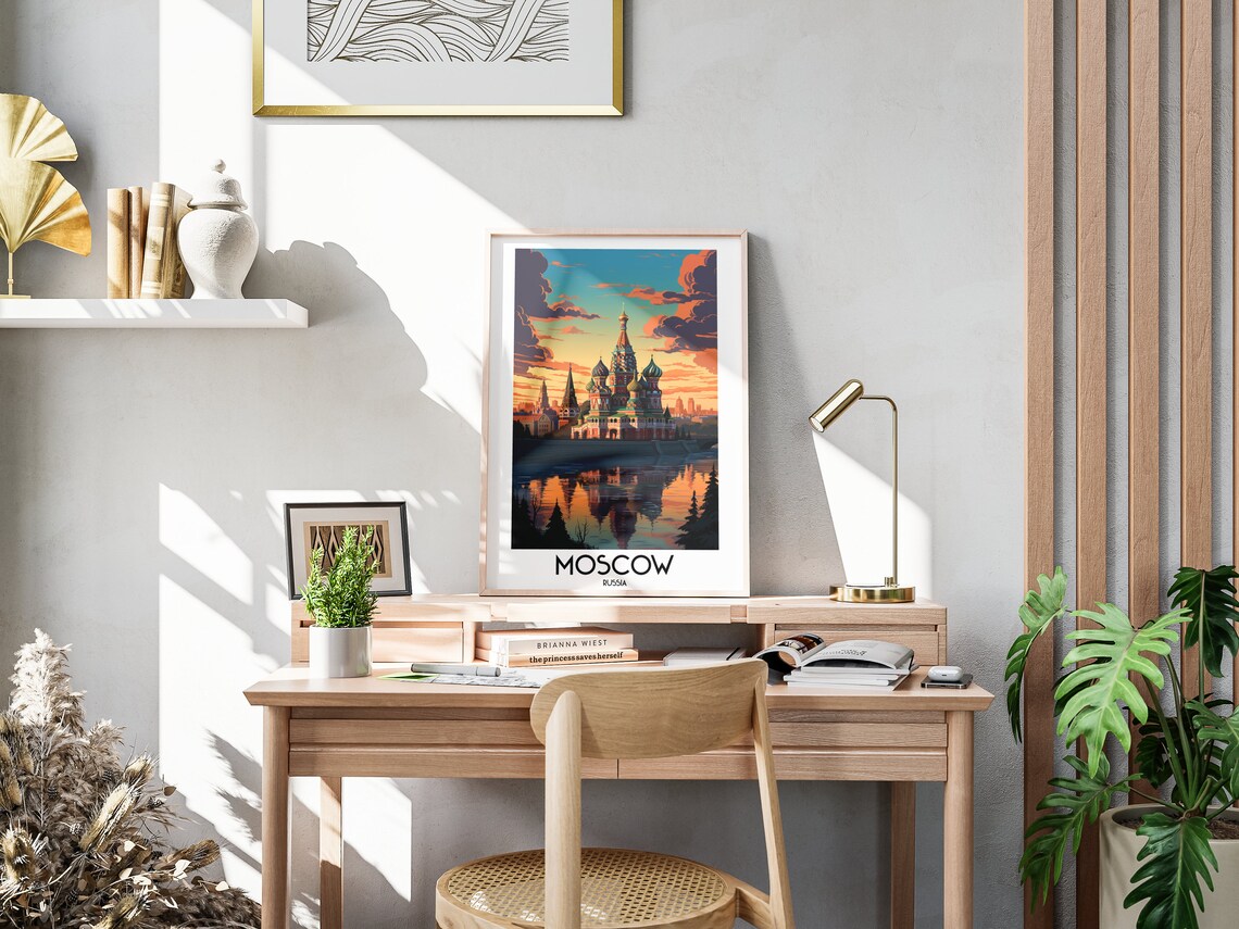 Moscow Travel Poster, Kremlin Europe Home Decor - Image 3