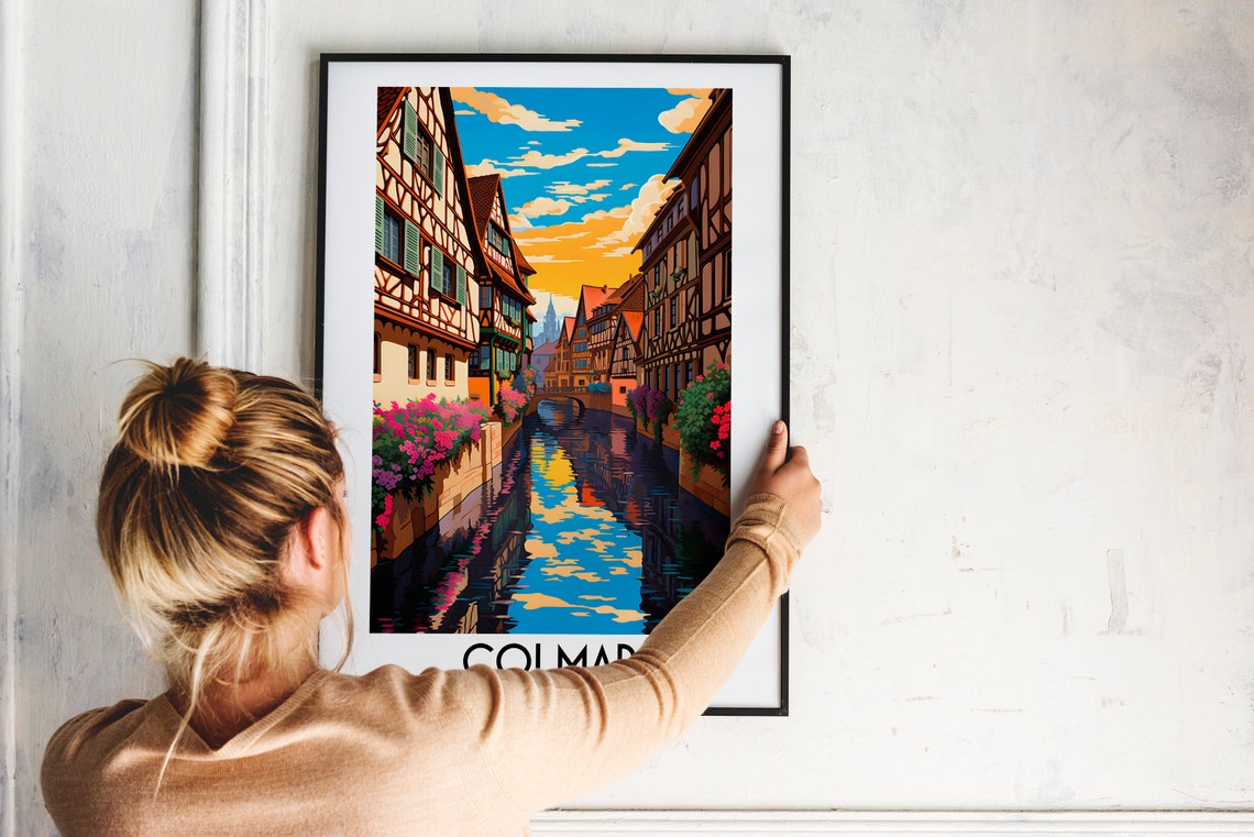 Colmar France Half Timbered Canal Sunset Old Town Flowers Poster - Image 2