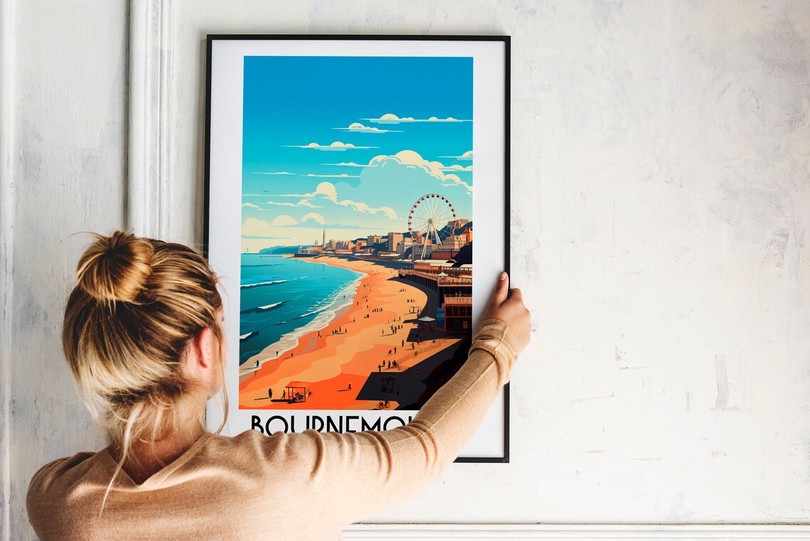 Bournemouth Travel Poster, England Home Decor - Image 2