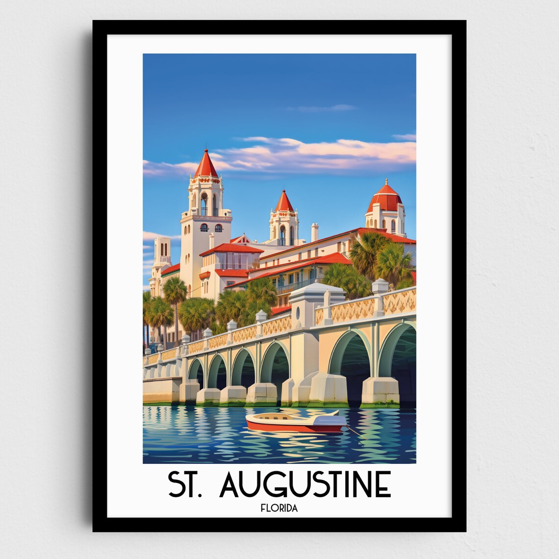 St Augustine Travel Poster, Florida Home Decor