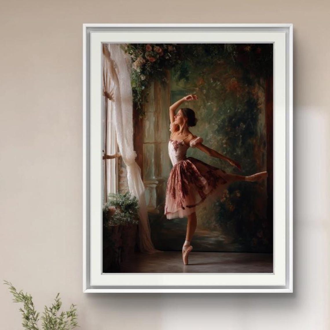Ballet Dancer Art Print, Vintage Style Ballerina