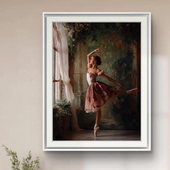 Ballet Dancer Art Print, Vintage Style Ballerina