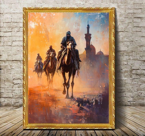 Bedouin Camel Riders, Arabian Desert Journey Poster