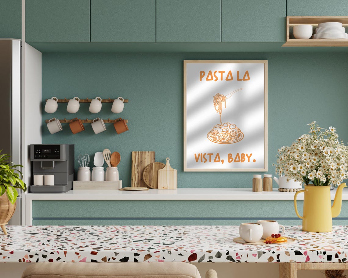 Pasta Lover Funny Quote, Vintage Kitchen Art Print - Image 4
