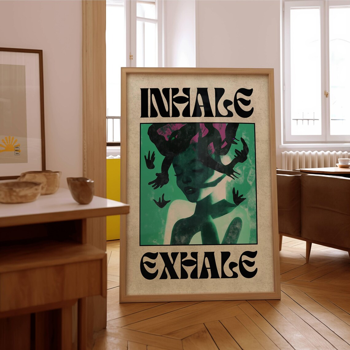 Inhale And Exhale Art Print, Yoga Meditation Affirmation