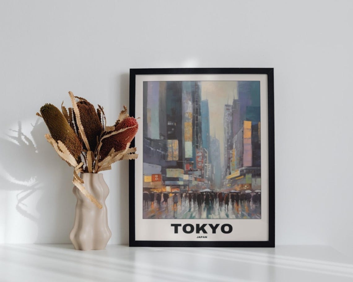 Tokyo Travel Poster, Japanese City Painting - Image 2