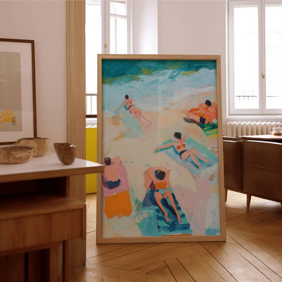Boho Beach Coastal Art Print, Tropical Seaside