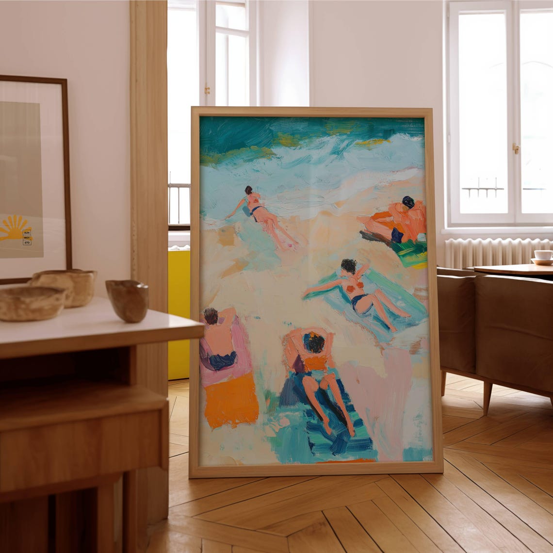 Boho Beach Coastal Art Print, Tropical Seaside