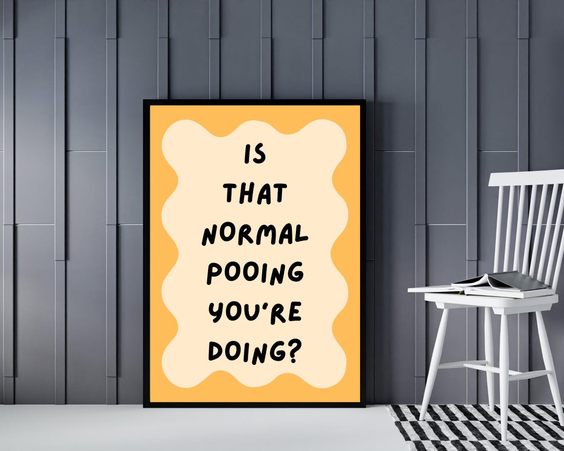 Funny Bathroom Toilet Wall Art, Quirky Restroom Sign - Image 4