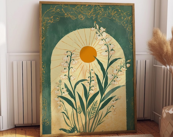 Lily of the Valley Taurus Boho Art Print