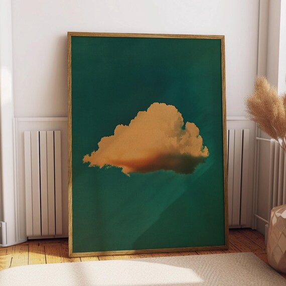 Retro Cloud In The Sky, Abstract Minimalist Art Print