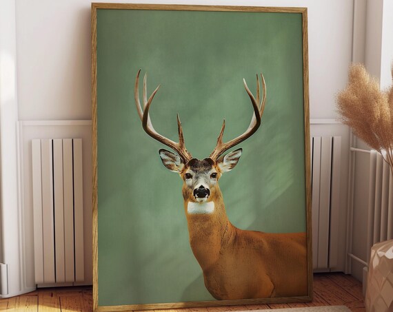 Vintage Whitetail Deer Hunting Poster, Retro Outdoors