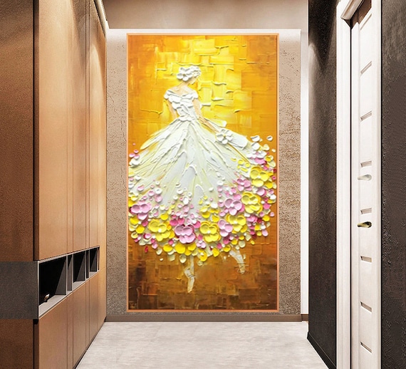 Ballerina Painting, Abstract Floral Wall Art Print