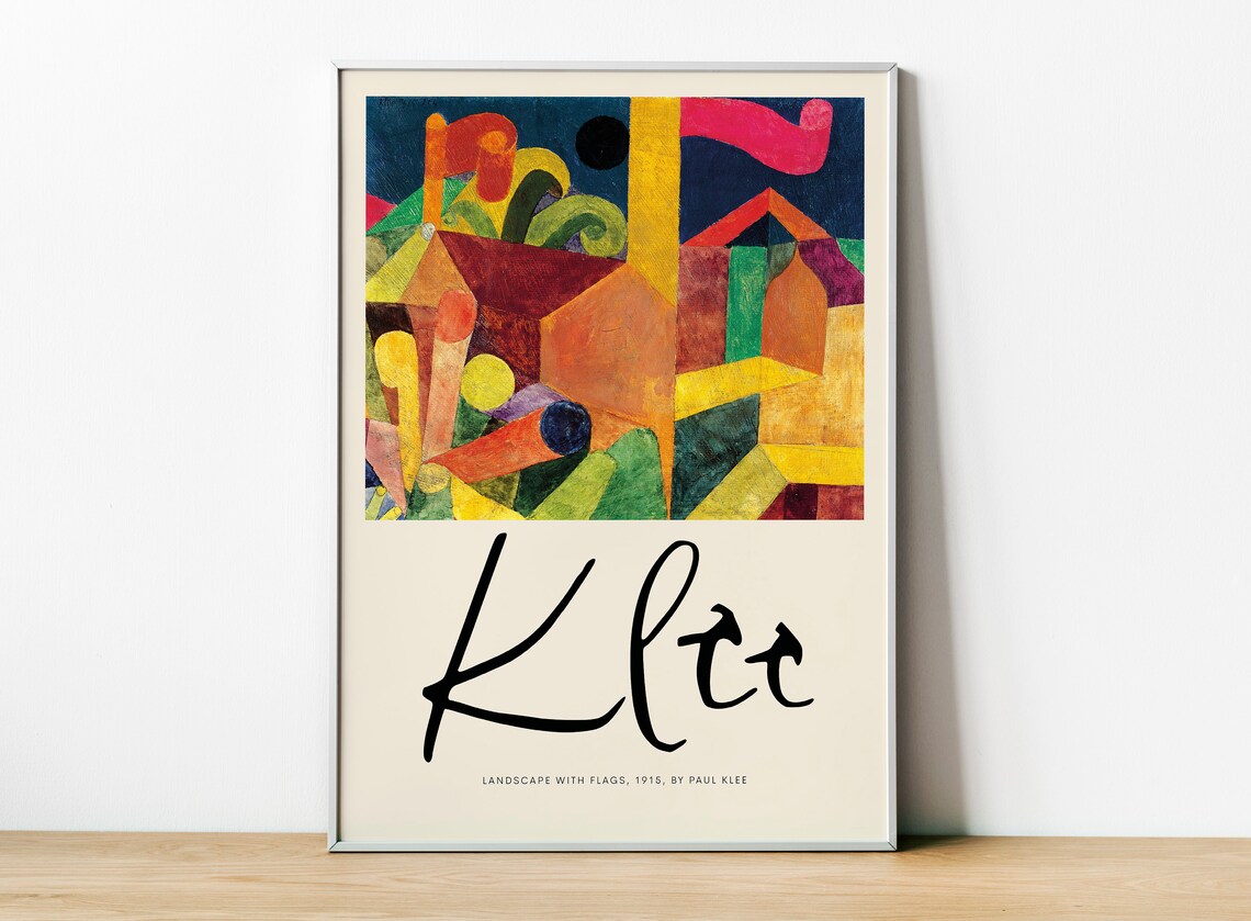Paul Klee Landscape With Flags, Abstract Poster