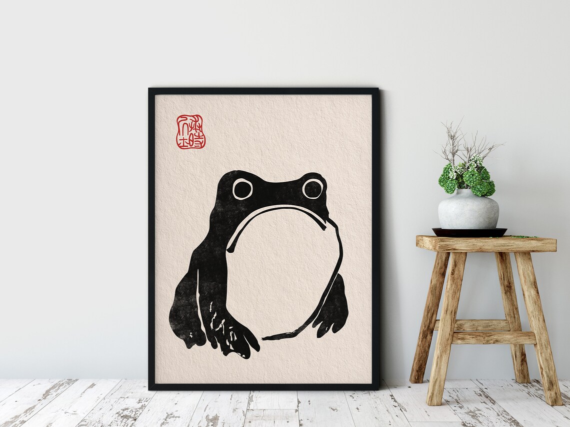 Matsumoto Hoji Frog, Vintage Japanese Art Poster
