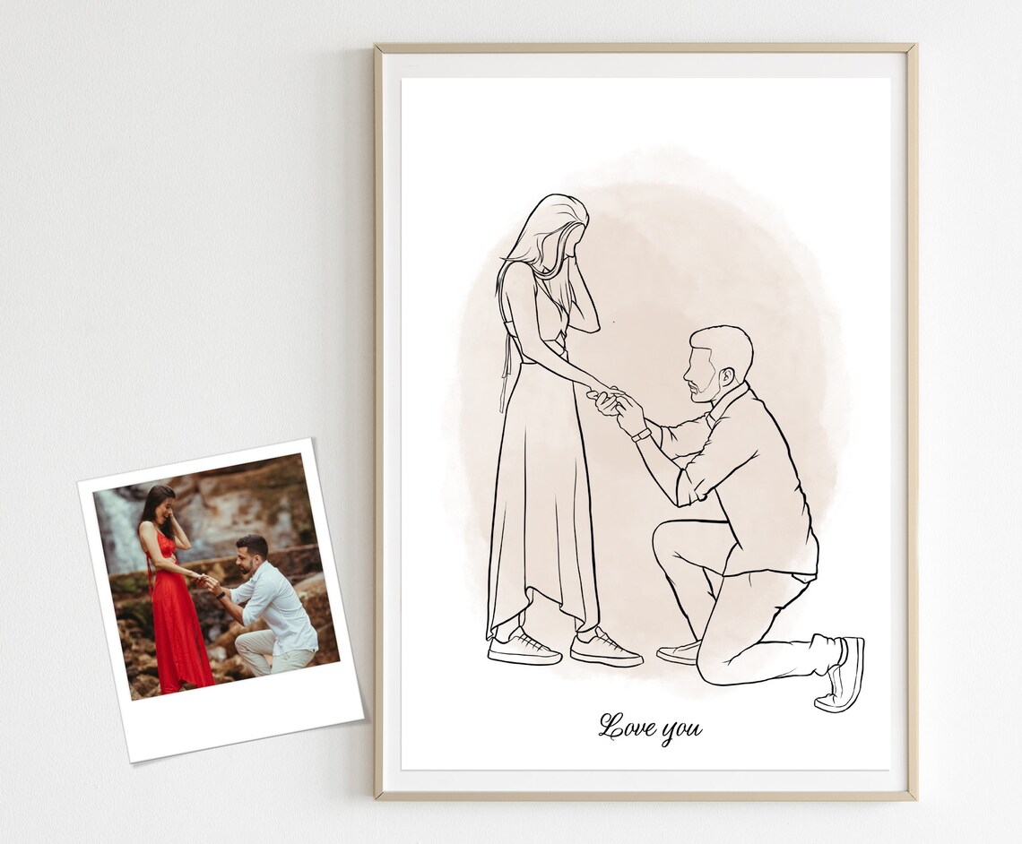 Love Gift Marriage Proposal Gift Courtship Marriage Proposal Painting Couple Painting The Moment Of Courtship Dating Memories Lover