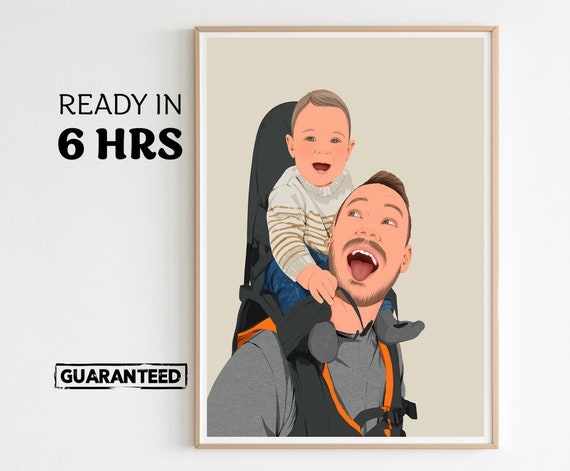 Personalized Father's Day Faceless Portrait Art Print