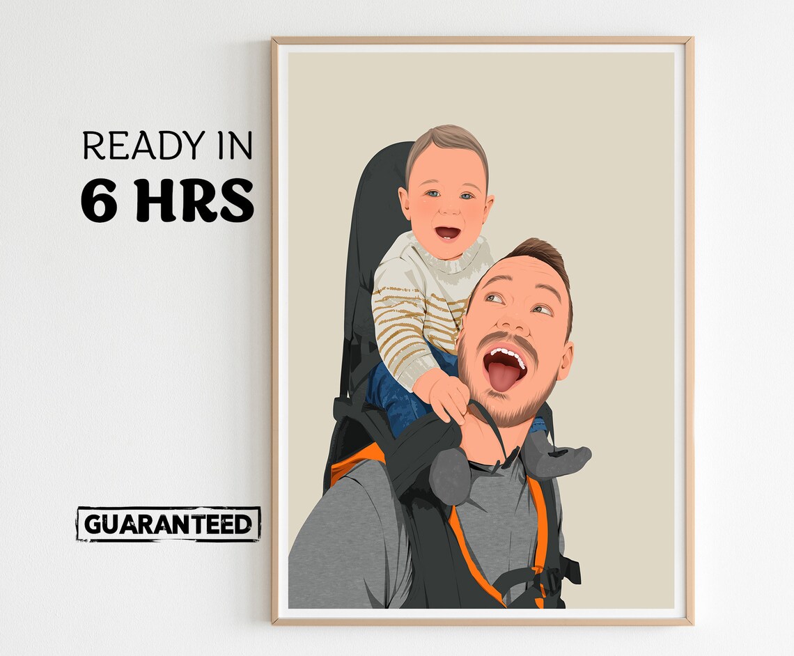 Personalized Father's Day Faceless Portrait Art Print