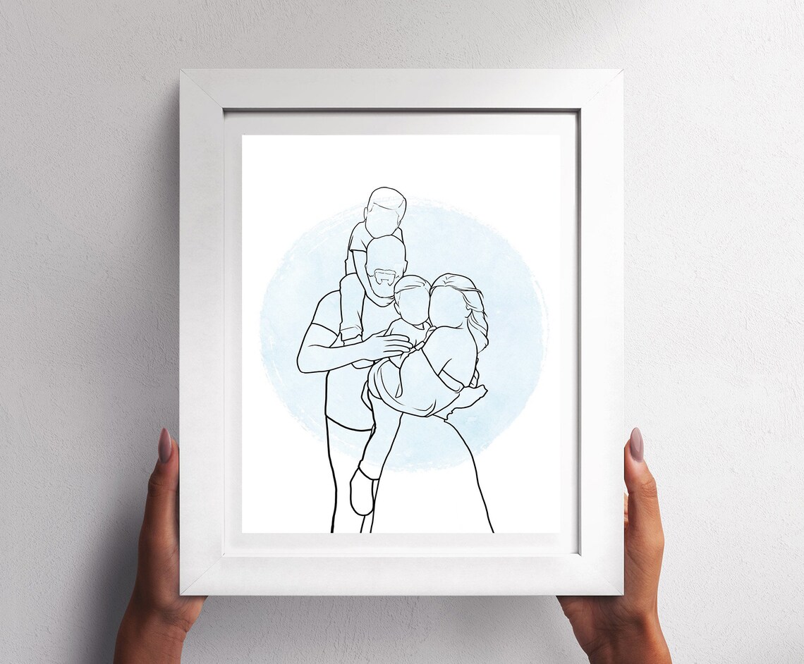 Minimal Line Art Couple Portrait, Personalized Art Print - Image 2