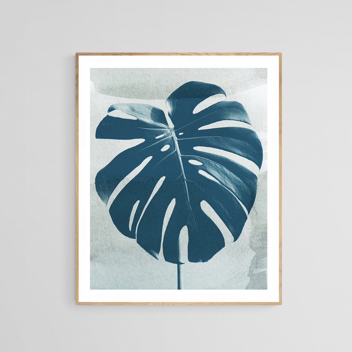 Cyanotype Monstera Botanical Photograph