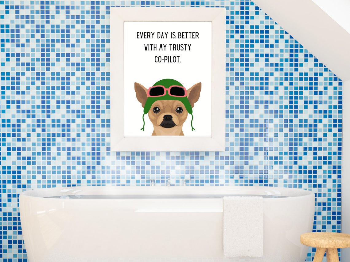 Every Day Is Better With My Trusty Co Pilot Chihuahua Pilot Poster - Image 2