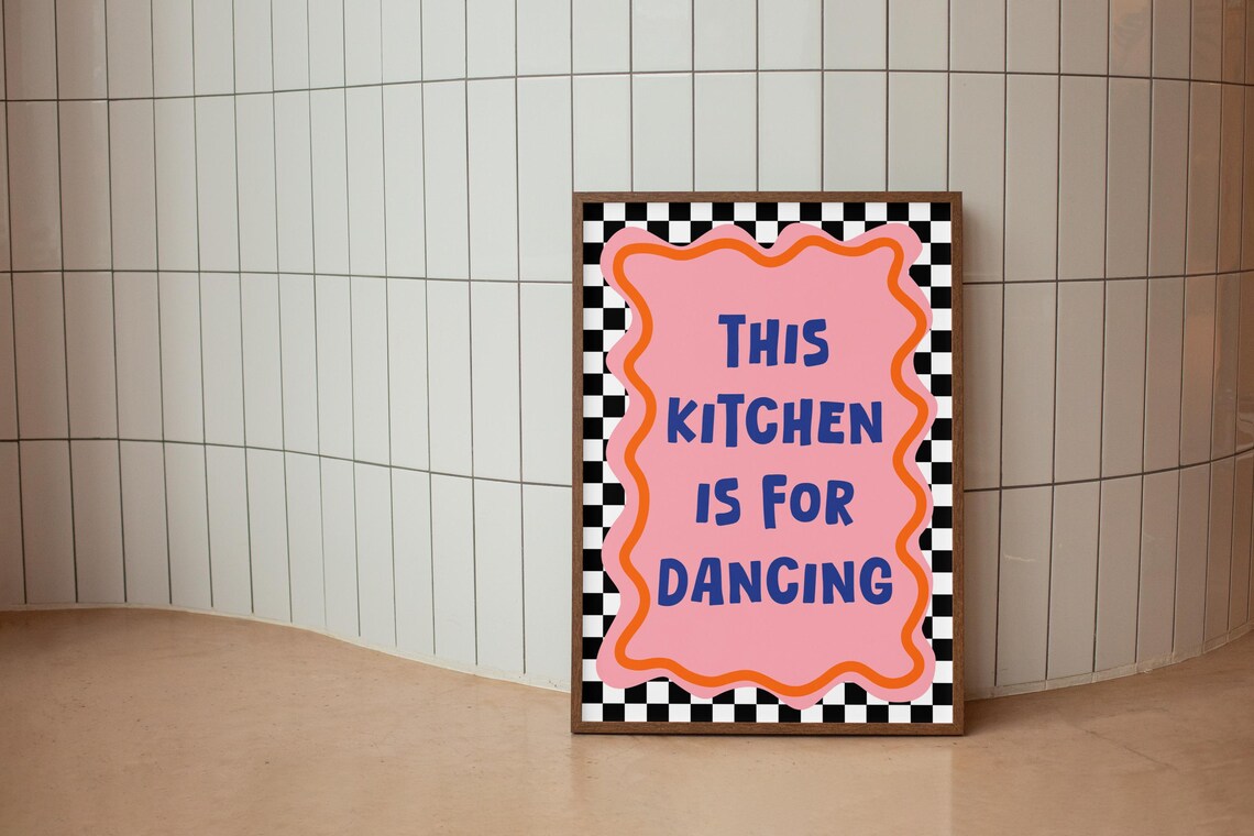 This Kitchen Is For Dancing Retro Kitchen Art Print - Image 2