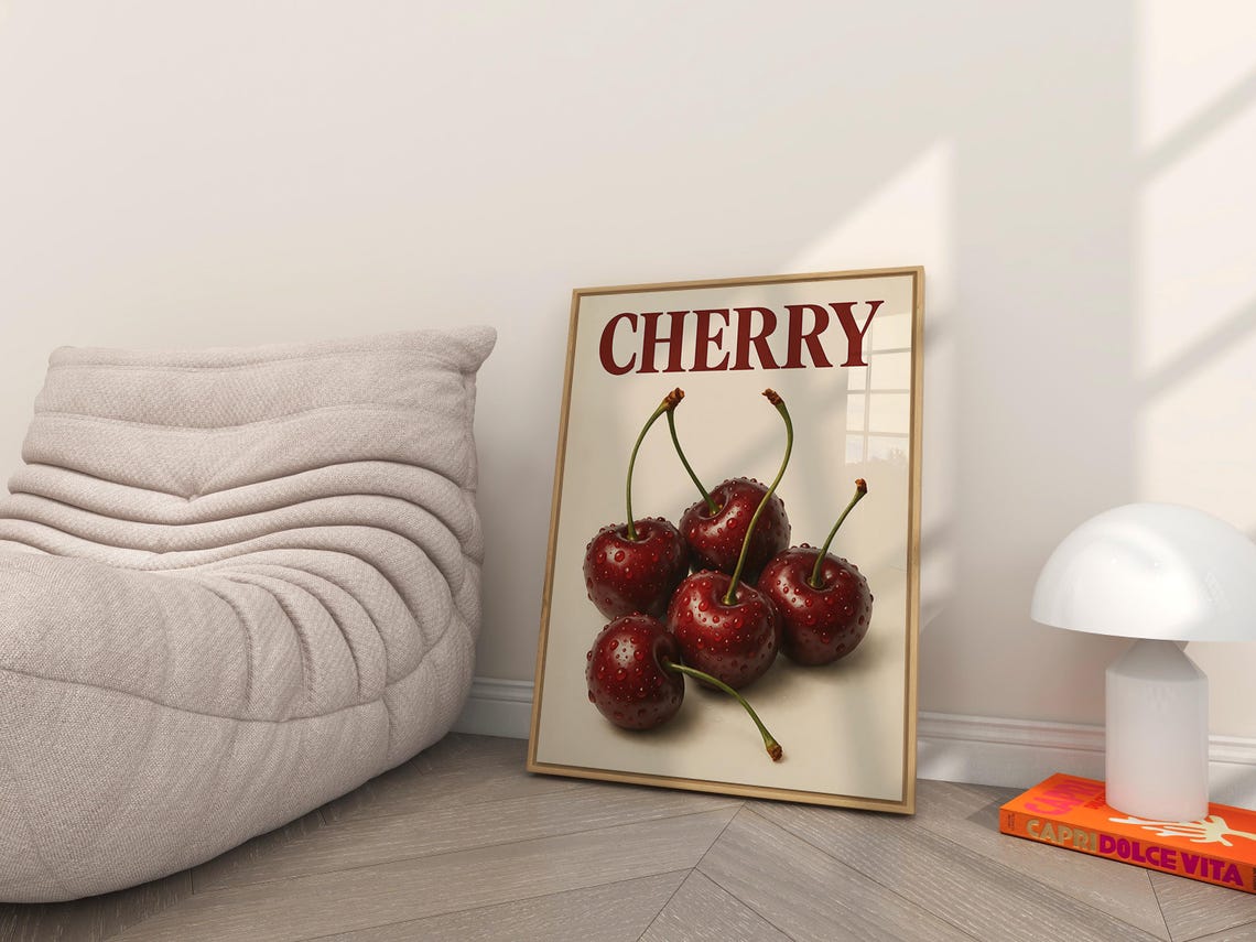Cherry Fruit Vintage Kitchen Wall Art - Image 2