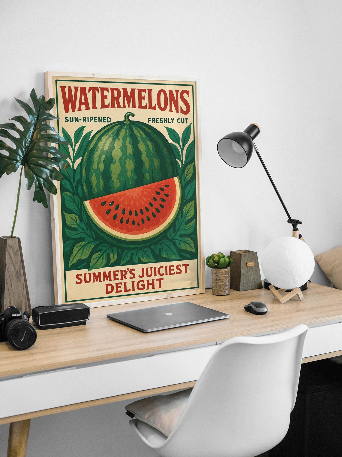 Watermelon Retro Produce Illustration, Kitchen Decor - Image 2