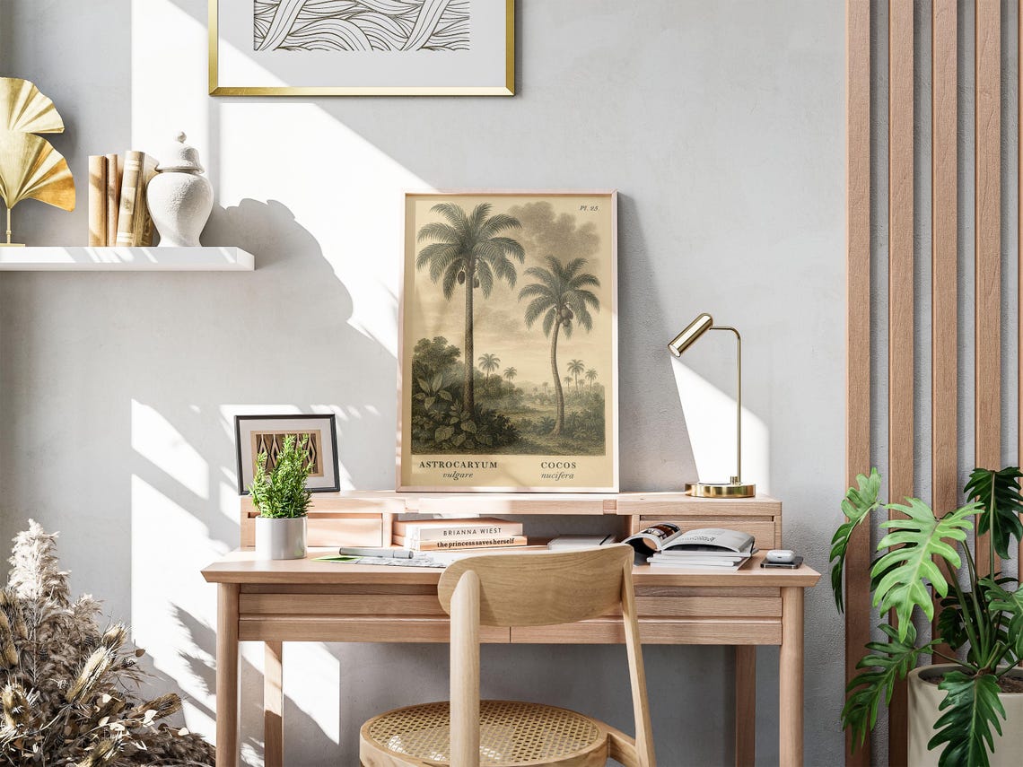 Vintage Palm Tree Botanical Art Print, Tropical Study - Image 2