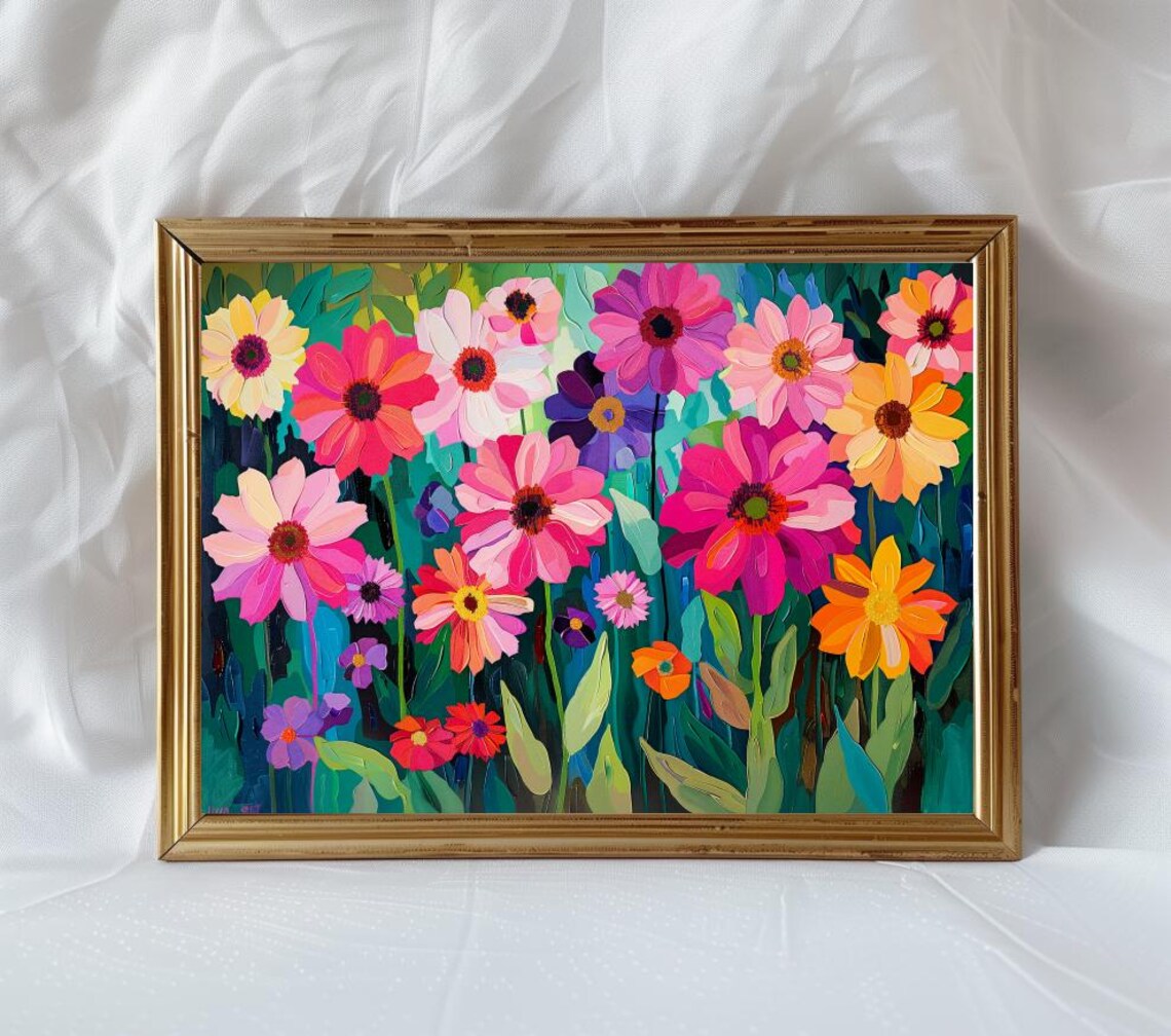 Colorful Garden Flowers Summer Acrylic Wall Art Print