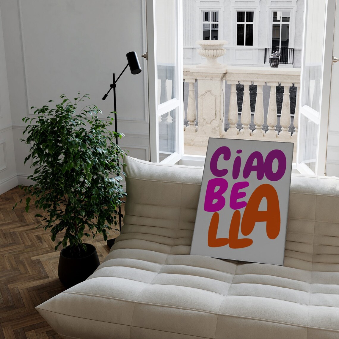 Ciao Bella Colorful Bubble Letter Italian Saying Dorm Poster - Image 2