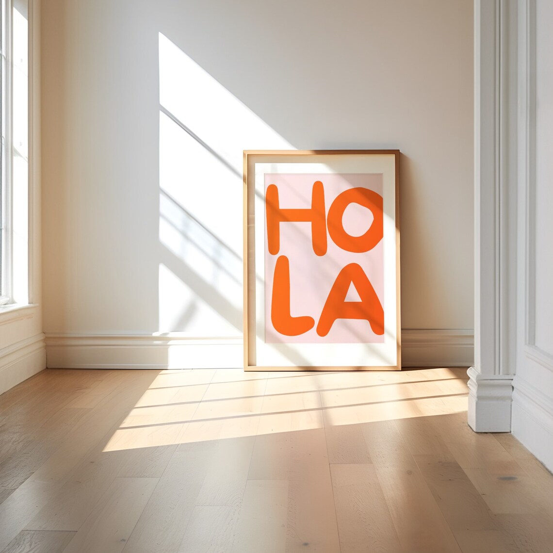 Hola Retro Quote Print, Pink Orange Typography - Image 3